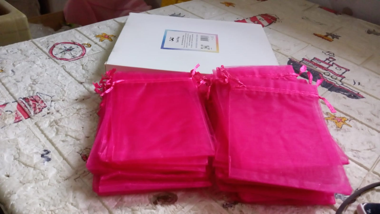 Organza Gift Bags Small Mesh Bags Drawstring Gift Bags Christmas Drawstring Organza Gift Bags, Wedding Party Festival Gift Bags (50 Pcs Set) - Springkart