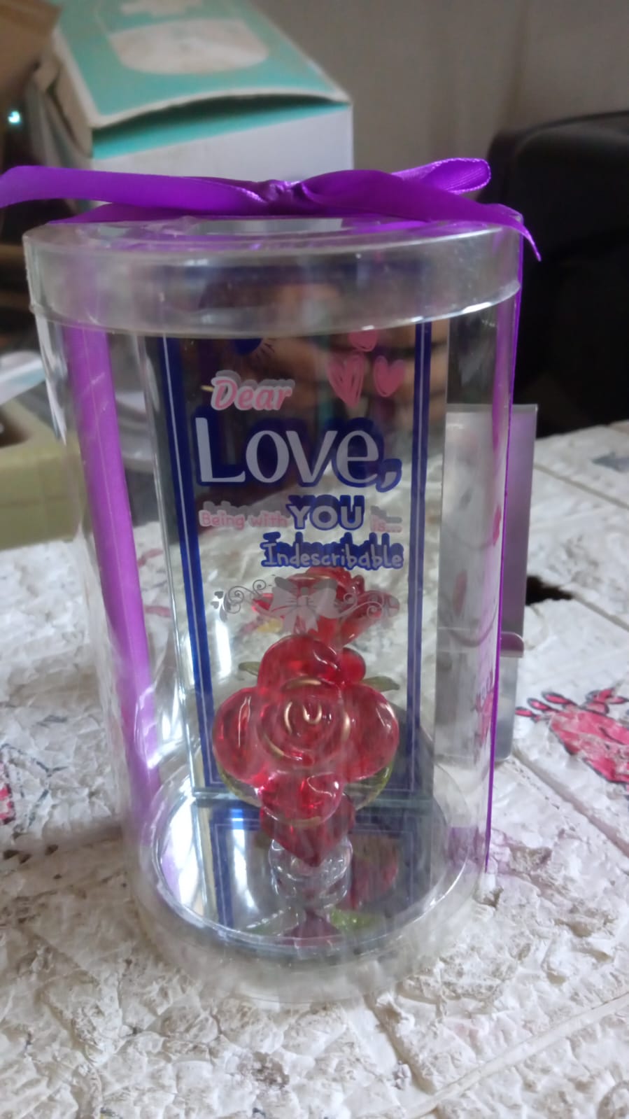 Lovely Rose Gift Showpiece, Love showpiece Valentine's Day Gift, Cute Anniversary, Wedding, Birthday, Boyfriend, Husband Romantic Unique Gift Set, Home Decoration Gift Set (1 Pc) - Springkart