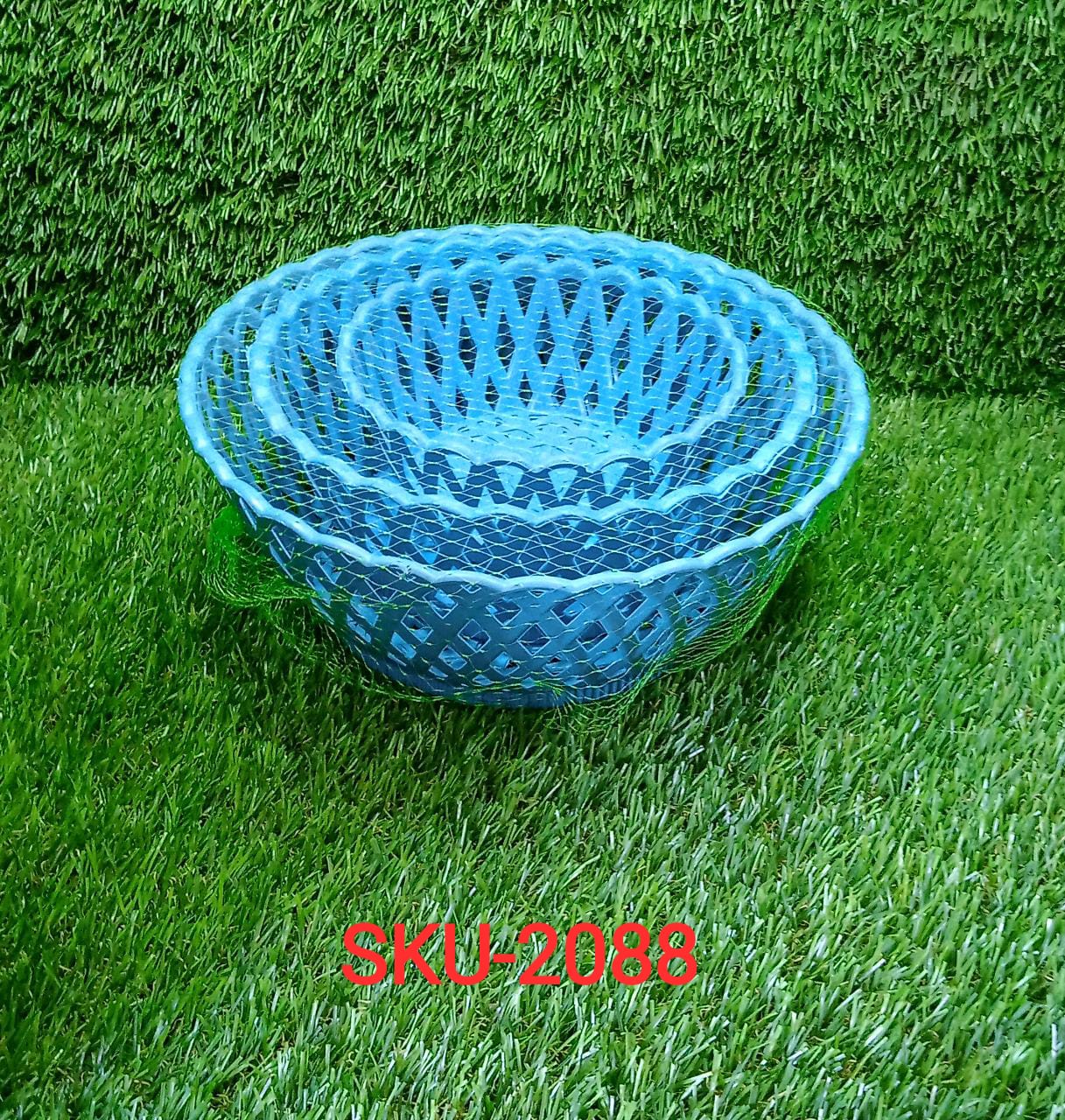 Multipurpose Round Storage Plastic Basket Tray (3pcs) - Springkart