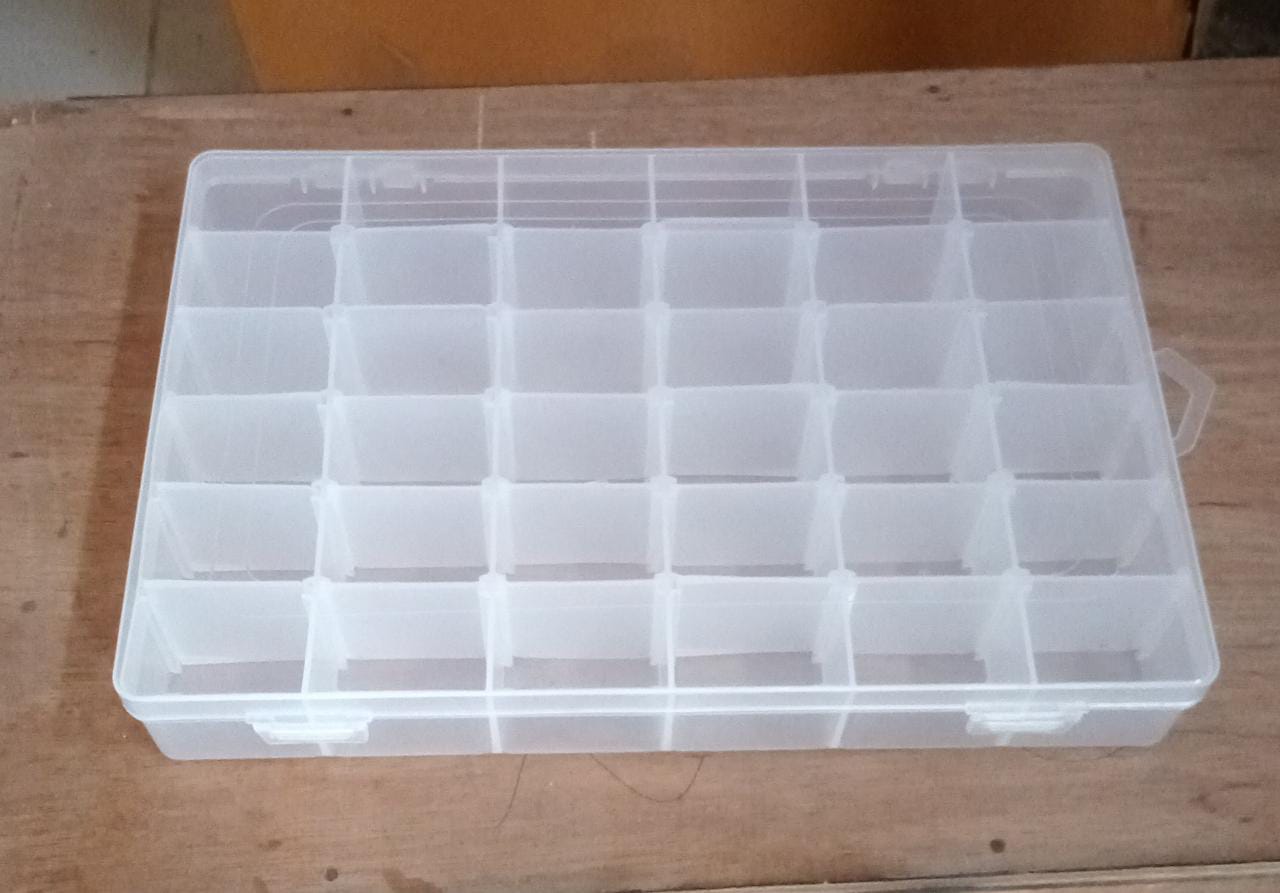 36 Grids Clear Plastic Organizer Box with Adjustable Compartment Dividers, Jewellery Storage Organizer Collection Box (1 pc ) - Springkart