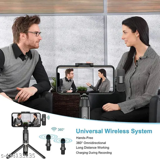Har Dual Wireless Microphone Plug and Play, No Need APP & Bluetooth Collar Mic for, iPad, Devices