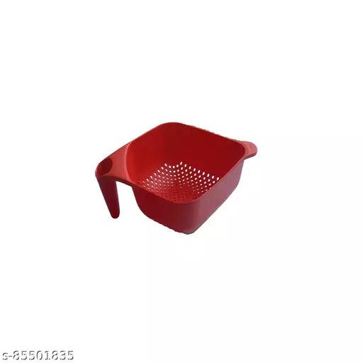 Alric Hard Plastic Vegetable Fruit Basket Rice Wash Sieve Washing Bowl, Multicolour (1 Piece) - Springkart