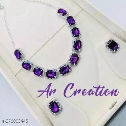 Jewellery set- American Diamond - Springkart