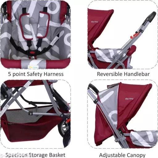Baby Stroller with 5 Point Safety Harness and Reversible Handlebar Stroller for Baby - Springkart