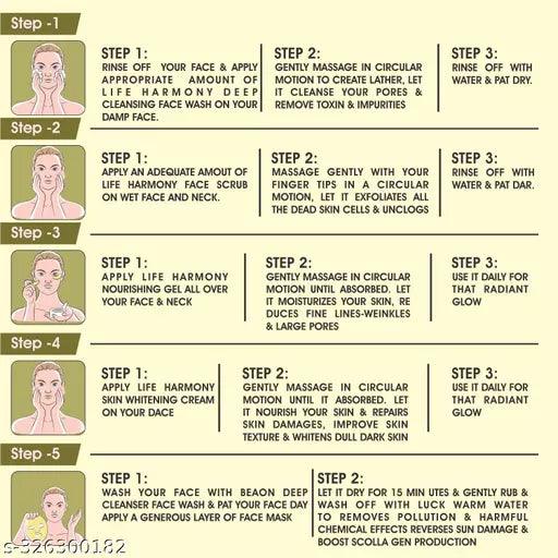 Vitamin C Oil Enriched Skin Whitening Facial kit For unisex (5 x 50 g) Facial Kit, - Springkart