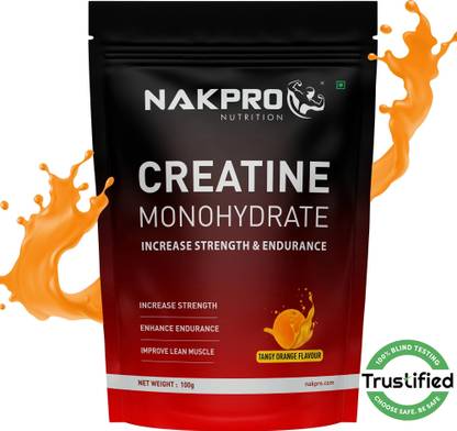 Nakpro Creatine Monohydrate Powder for Muscle Endurance & Recovery Creatine Creatine (100 g, Tangy Orange)