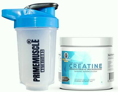 Primemuscle Nutritions Creatine monohydrate with shaker Creatine (100 g, 100g+ Shaker)