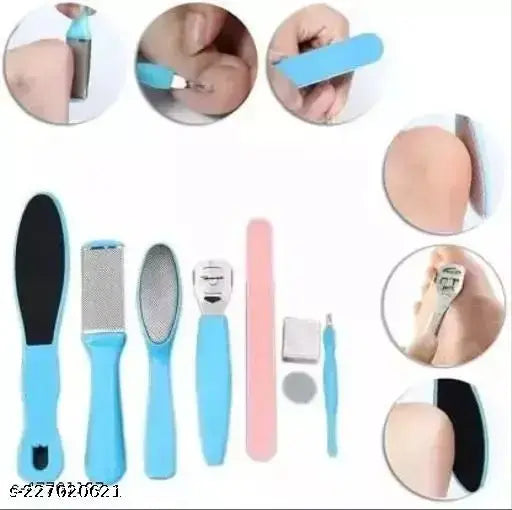 Pedicure Tools for Feet - Pedicure Kit ,Foot Scrubber for Dead Skin, Callus Remover, Foot Scraper, Foot File, Pitchfork, Filer for Nail Repair (150 g, Set of 8 - Springkart