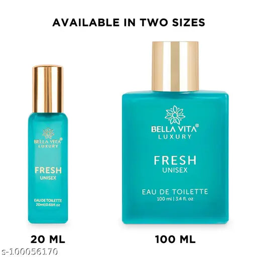 Bella Vita Organic FRESH Eau De Toilette Unisex Perfume For Men & Women with Bergamot, Orris Lavender & Ylang Ylang 20 ML