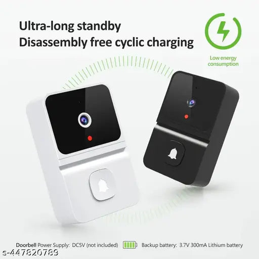 Smart Wifi Door Bell, wireless Doorbell with Camera, HD Resolution, Voice Intercom, Smartphone Video Call Notifications - Springkart