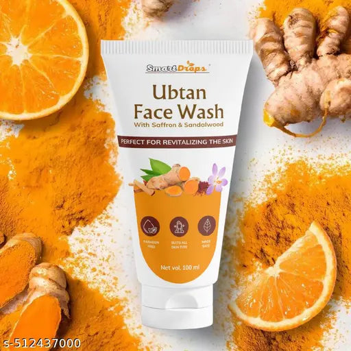 Ubtan Facewash Tan Removal and Blemish Minimizing With Saffron | Deep Moisturizing Vitamin C Face Wash | Beetroot Facewash for No Sulphates | Face Wash - 100ML(Pack Of 4)