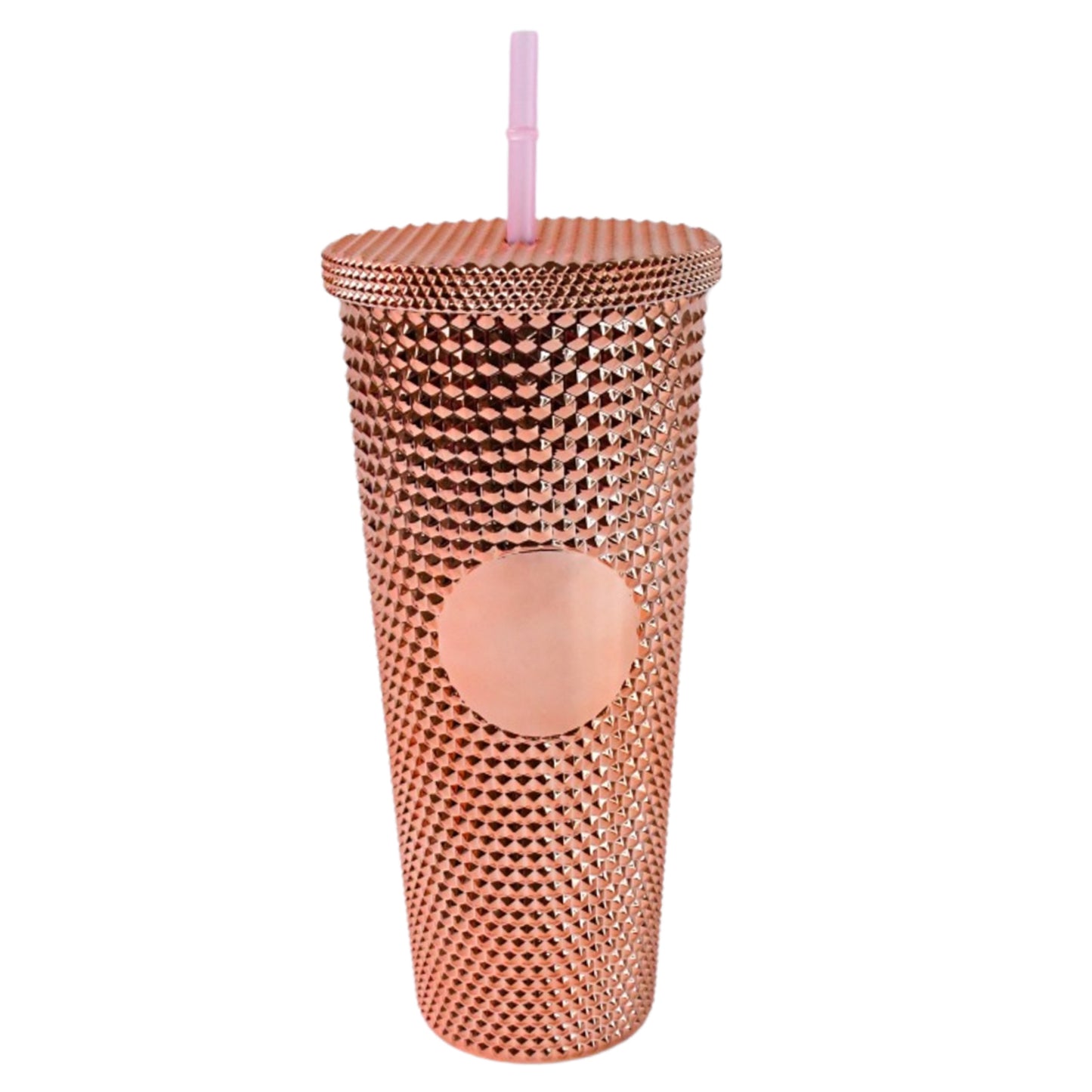 Studded Cup Tumbler Straw Lid - Plastic Double Walled Cold Cup For Iced Coffee - Springkart