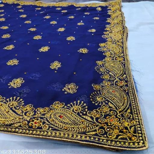 Heavy Embroidery Work With Full Diamond(stone) Handwork Beautifull Saree - Springkart