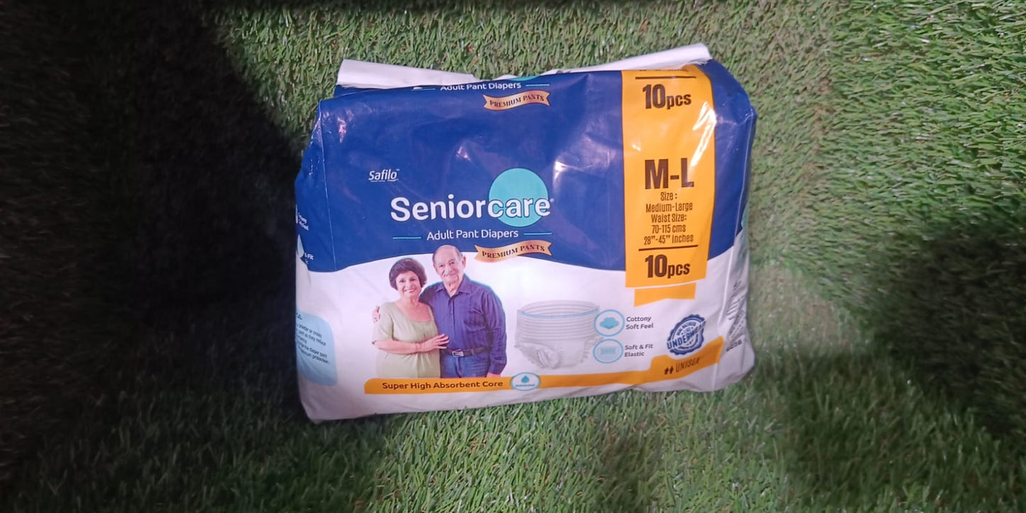 Medium-Large Senior care Adult Pull Up Diaper Pants (Waist Size (70-115 Cm | 28 -45 Inch) Adult Diapers (Medium-Large M-L10Pc) - Springkart