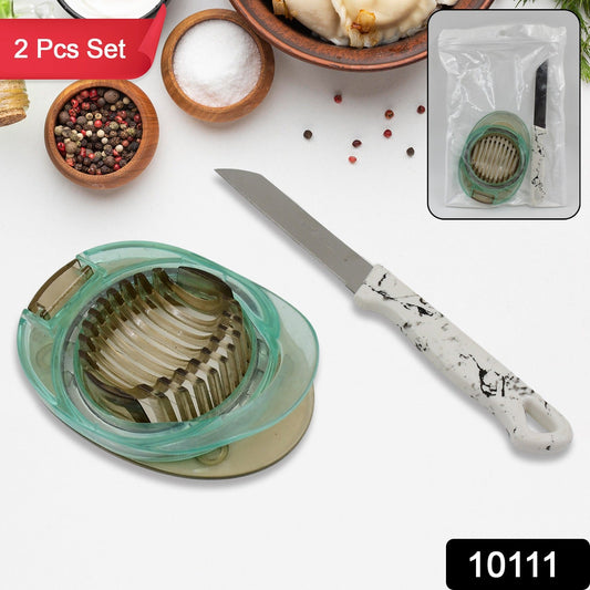 Stainless Steel, Egg Slicer & Knife (2 Pc Set) - Springkart