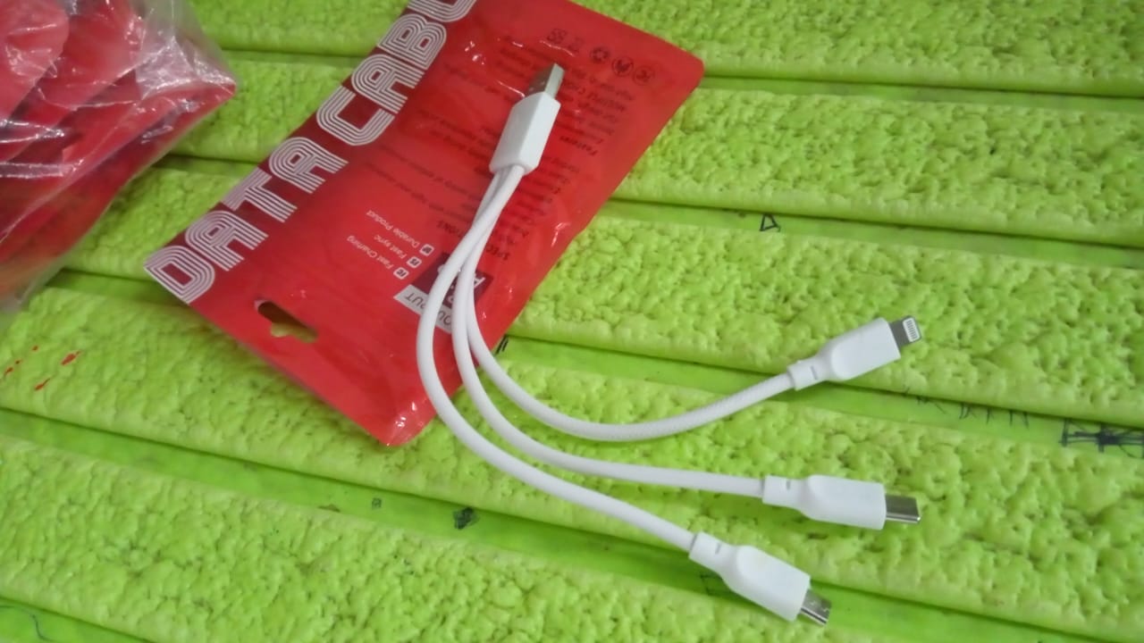 3 In 1 Charging Cable Fast Charging Cord USB Cable 3.5 Amp (1 Pc) - Springkart