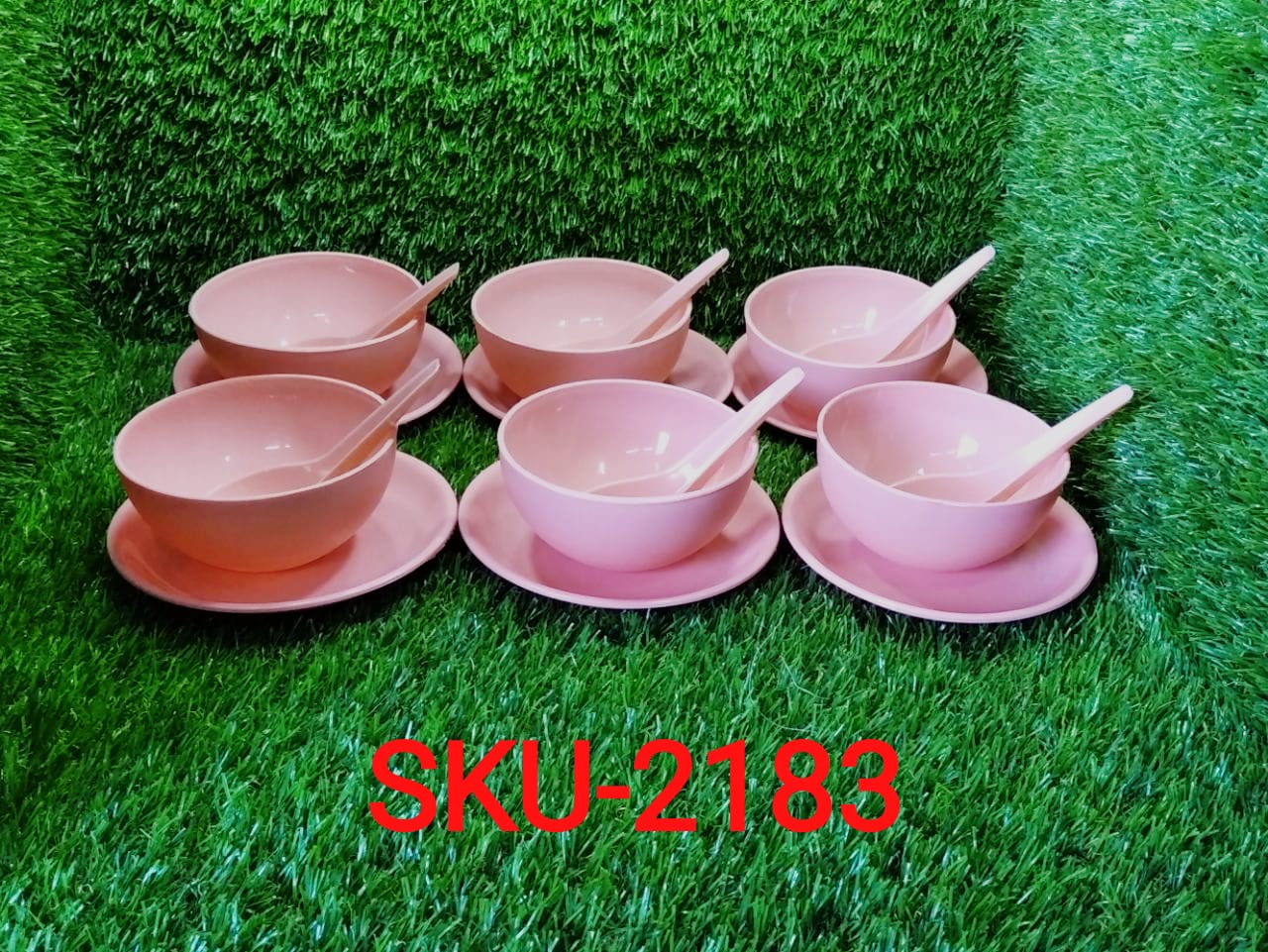 Soup Bowl Set with Spoon and Saucer - 18 pcs - Springkart