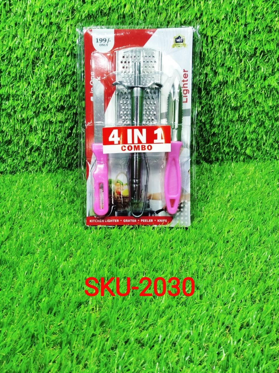 4In1 Combo - Stainless Steel Kitchen Lighter, Knife, Peeler and Smooth Grater - Springkart