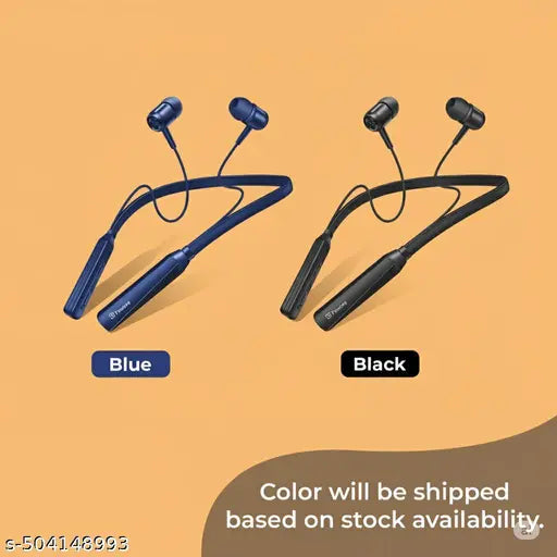 TP Troops Wireless in-Ear Neckband Bluetooth Earphones with 10mm Drivers, Rich Music Experience, Above 20 Hours Playtime, Type C Fast Charging, Neckband Earphones with Voice Assistant-Blue