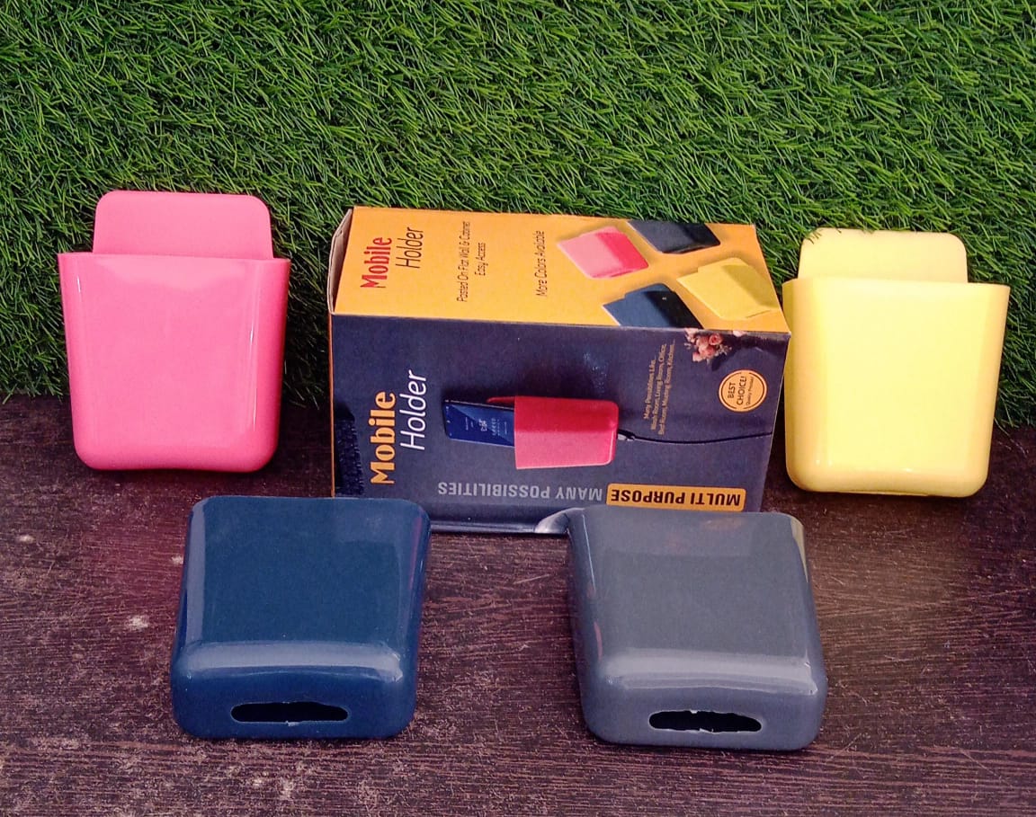 Wall Mounted Storage Case with Mobile Phone Charging Port Plug Holder - Pack of 4 Pcs - Springkart