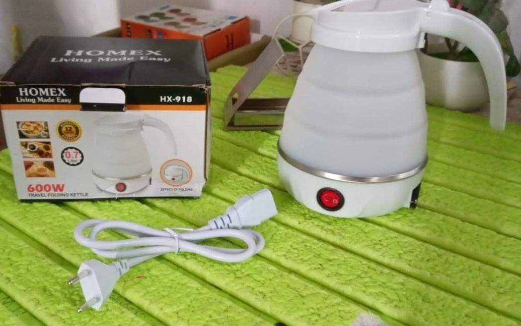 Travel Folding Electric Kettle 600W - (304 Stainless Steel & Silicone) - Springkart