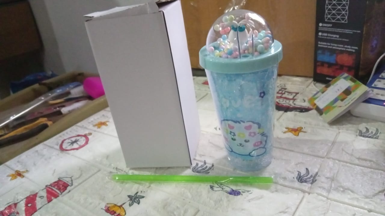 LED Light Unicorn Sipper Water Bottle Mason Jar Tumbler with Straw for Kids Glitter Sipper with Toy Drinking Cups for Boys and Girls School/Tuition/Gym/ Picnic, Kids and Adults, Birthday Return Gifts - Springkart