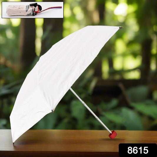 3-Fold Sun & Rain Protective Solid Foldable Umbrella (1 Pc) - Springkart