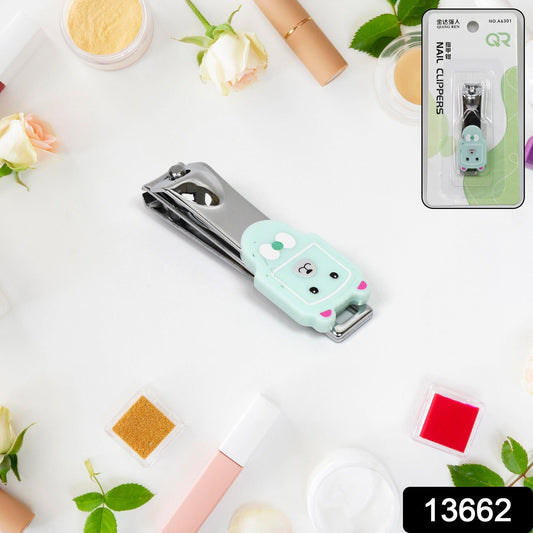 Cute Nail Clipper with Nail Catcher, Nail File - Stainless Steel (1 Pc) - Springkart