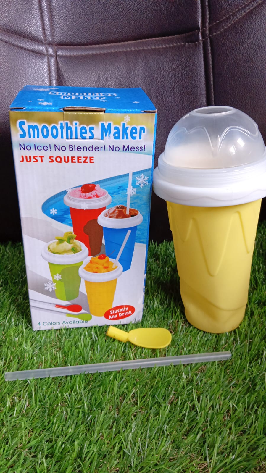 Smoothies Maker Cup, Magic Quick Frozen Smoothies Cup Cooling Cup Double Layer Squeeze Cup Slushy Maker (1 Pc) - Springkart