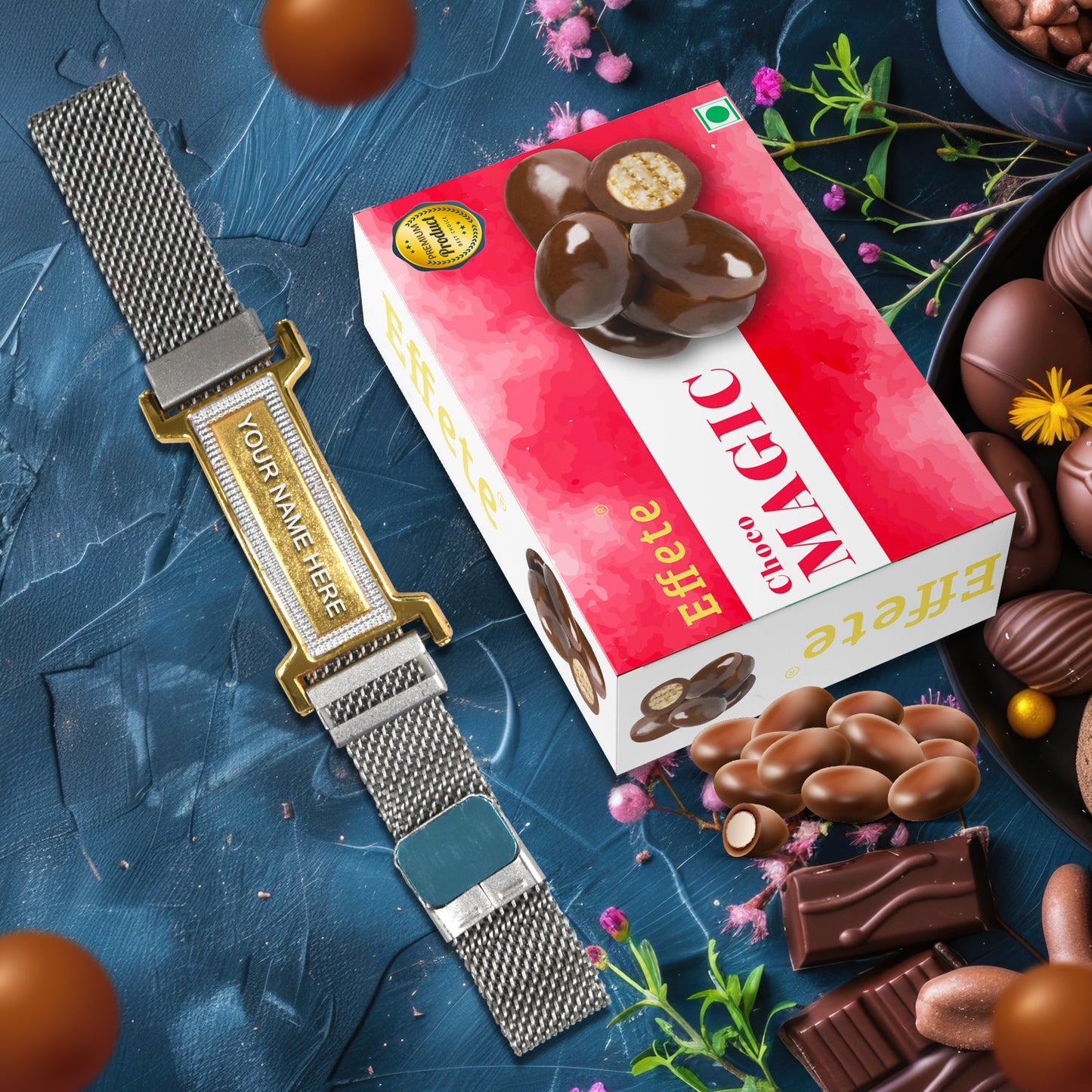 Perfect Pair Customized Bracelet Chocolate Gift Combo - Springkart