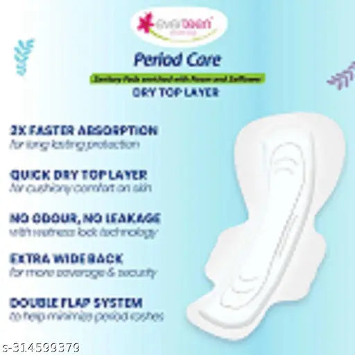 everteen 40 XXL Soft and 40 XXL Dry Period Care Sanitary Pads for Women, Neem Safflower Enriched, 2x Faster Absorption - (Total 80 Pads, 320mm) - Springkart