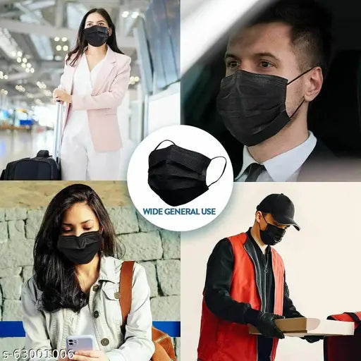 3 Ply Disposable Face Masks | with Nose Clip Pin | 99% Anti Bacterial | Medical Grade ( Pack of 50 ) - Springkart