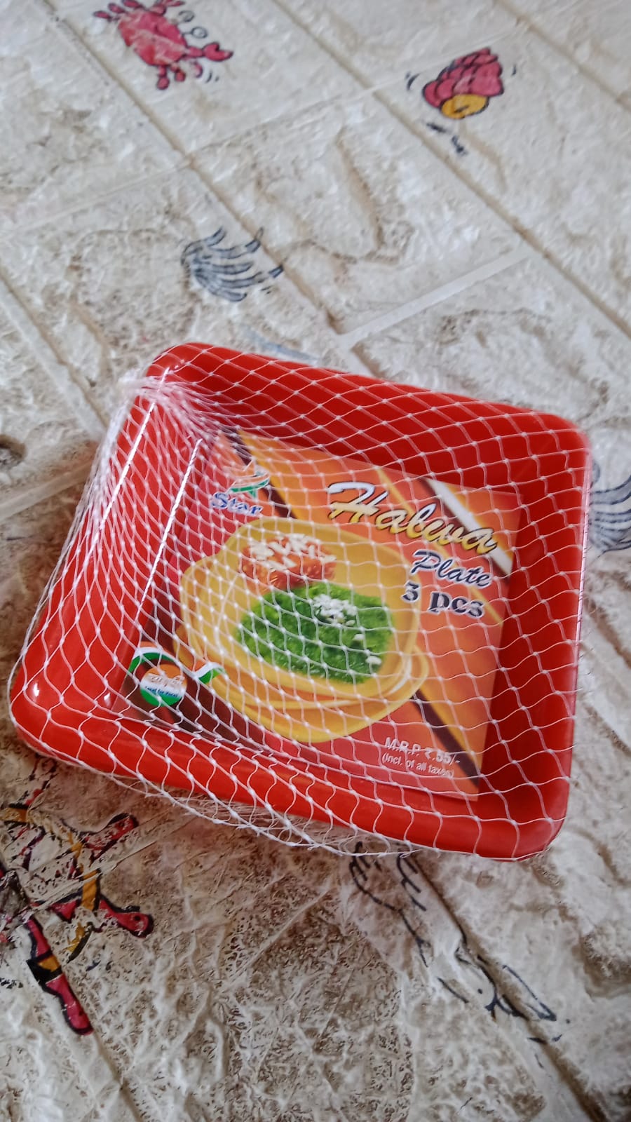 Square Plastic Halwa Dinner Plate Snacks / Breakfast, Restaurant Serving Trays Home School Coffee Hotel Kitchen Office (3 Pcs Set) - Springkart