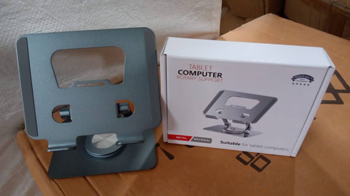 360° Rotating Tablet Stand Metal Alloy Adjustable Height Rotation Bracket, Suitable For tablet Computers for Desk Ergonomic Foldable Metal Tablet Holder/Tablets/Mobile Phones - Springkart