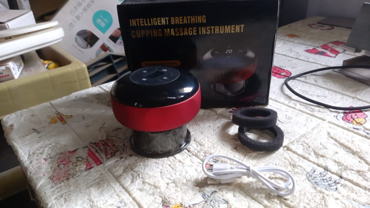 Electric Intelligent Breathing Cupping Massage Instrument The Smart Cupping Therapy Set's Massager for Muscle and Joint Pain Cellulite Massage Back Pain Relief for Back Shoulder Leg (1 Pc) - Springkart