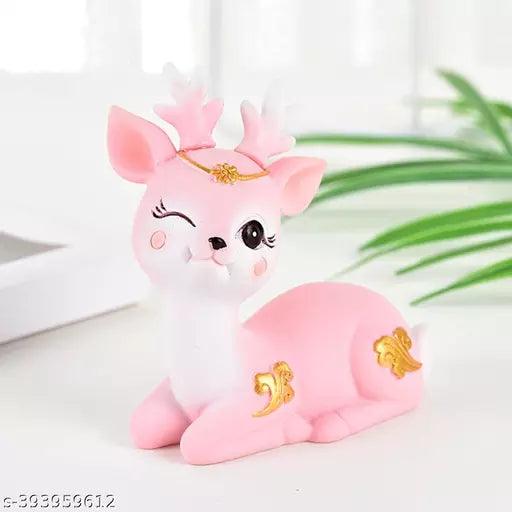 Set Of 2 Deer Figurines Animal Statue Gifts Crafts for Living Room - Springkart