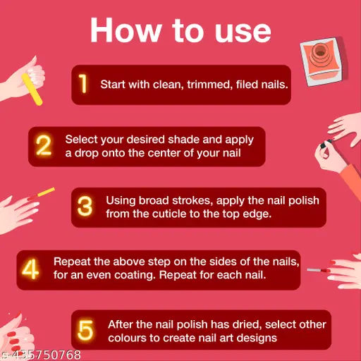 Dazller Quick Dry Long Lasting Nail Polish Pack of 4 Multicolor Combo -Candy Mandy - Springkart