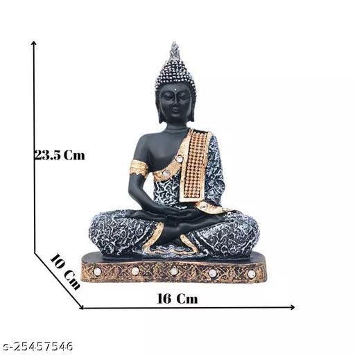 Meditating Sitting Buddha Idol Statue for Good Luck, Home Decor, Living Room, Bedroom, Table Decorations - Springkart