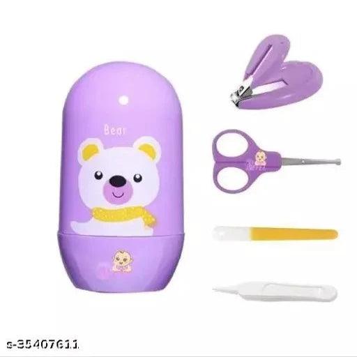 Baby Nail Clipper/Nail Chopper/ Nail Cutter Safety Cutter Toddler Infant Scissor Manicure care -Purple Color- (4-in-1-set) - Springkart