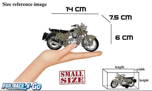 Bullet Miniature Scale Model, Toy Bike with Pullback Action, - Springkart