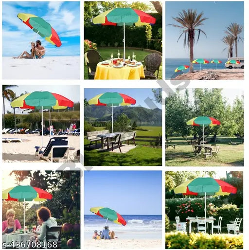 6ft/36Inch Without Stand Outdoor Garden Big Size Umbrella For Shop Hotels And Restaurent-Green/Yellow/Red - Springkart