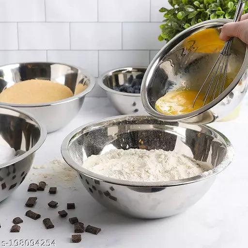 Mixing Serving Bowl Microwave Dishwasher Safe / Induction Base Large Bowl - Cooking, Snack & Soup, Mixing Bowl for Baking, Salads, Cake Batter (Pack of 6 pcs) - Springkart