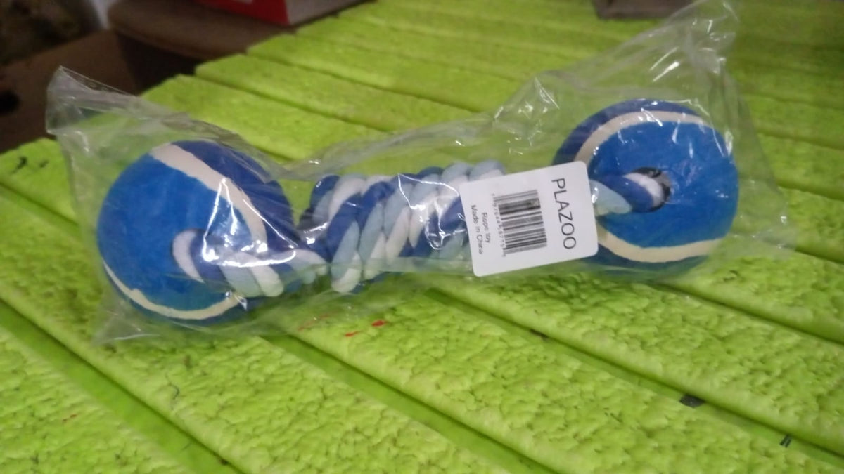Durable Cotton Rope Dog Toy Two-Way Ball Design (1 Pc) - Springkart