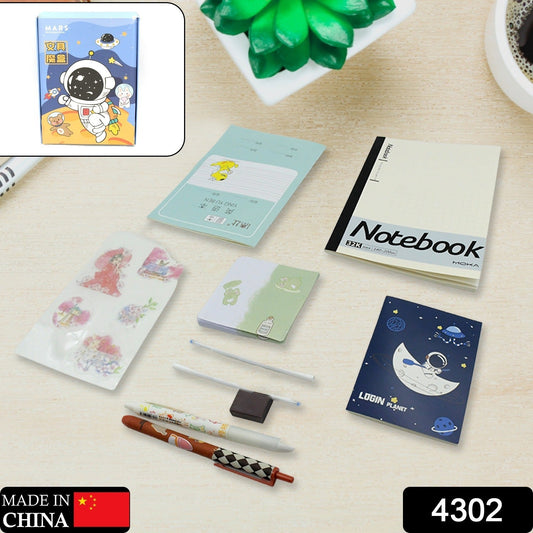 Cartoon Stationery Box Cartoon Design School Box Book , diary , Pen , Eraser, Sharpner , Sticker & Pen Refill Student Gift School box (1 box) - Springkart