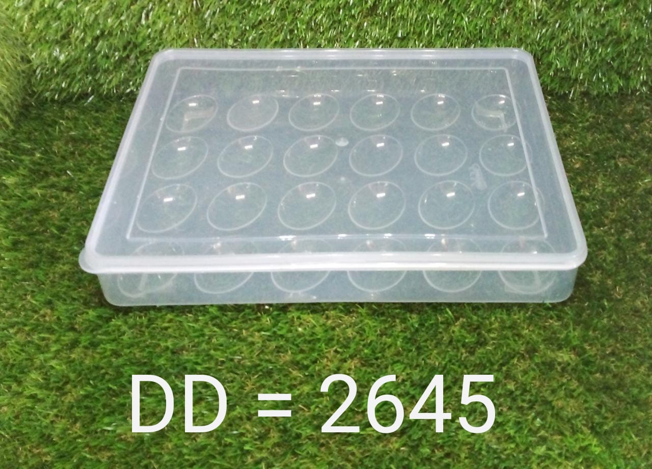 24 Grids Plastic Egg Box Container Holder Tray for Fridge with Lid for 2 Dozen Egg Tray - Springkart