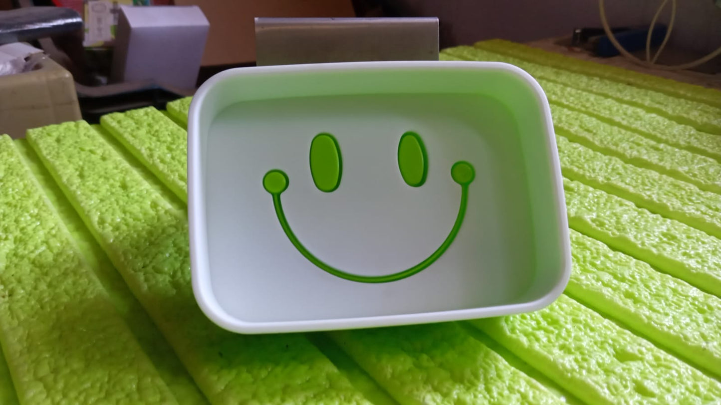 Portable Travel Home Box Cute Cartoons Smile Face Container Draining Holder Soap Dish - Springkart