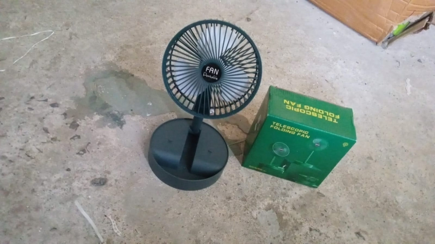 Telescopic Electric Desktop Fan, Height Adjustable, Foldable & Portable for Travel/Carry | Silent Table Top Personal Fan for Bedside, Office Table (Battery Not Include / Button Not included)) - Springkart