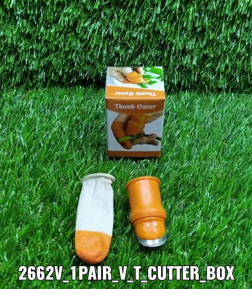 1 Pair V Thumb Cutter with Box used in all kinds of household and official kitchen purposes for peeling and cutting of various types of vegetables and fruits etc. - Springkart