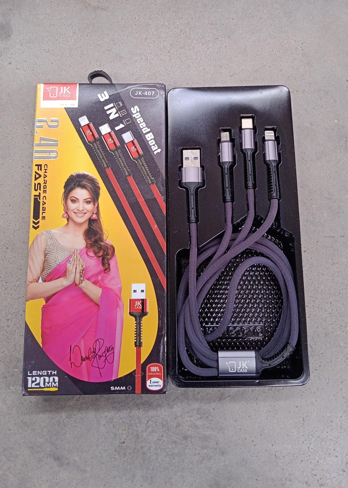 3 in 1 Multi Super Fast Charging Cable (1 Pc / 1200 MM) - Springkart