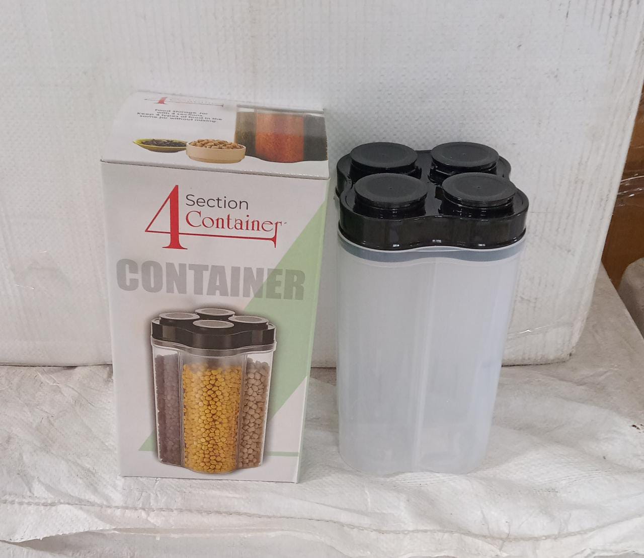 Plastic Lock Food Storage 4 Section Container Jar for Grocery, Fridge Container. - Springkart